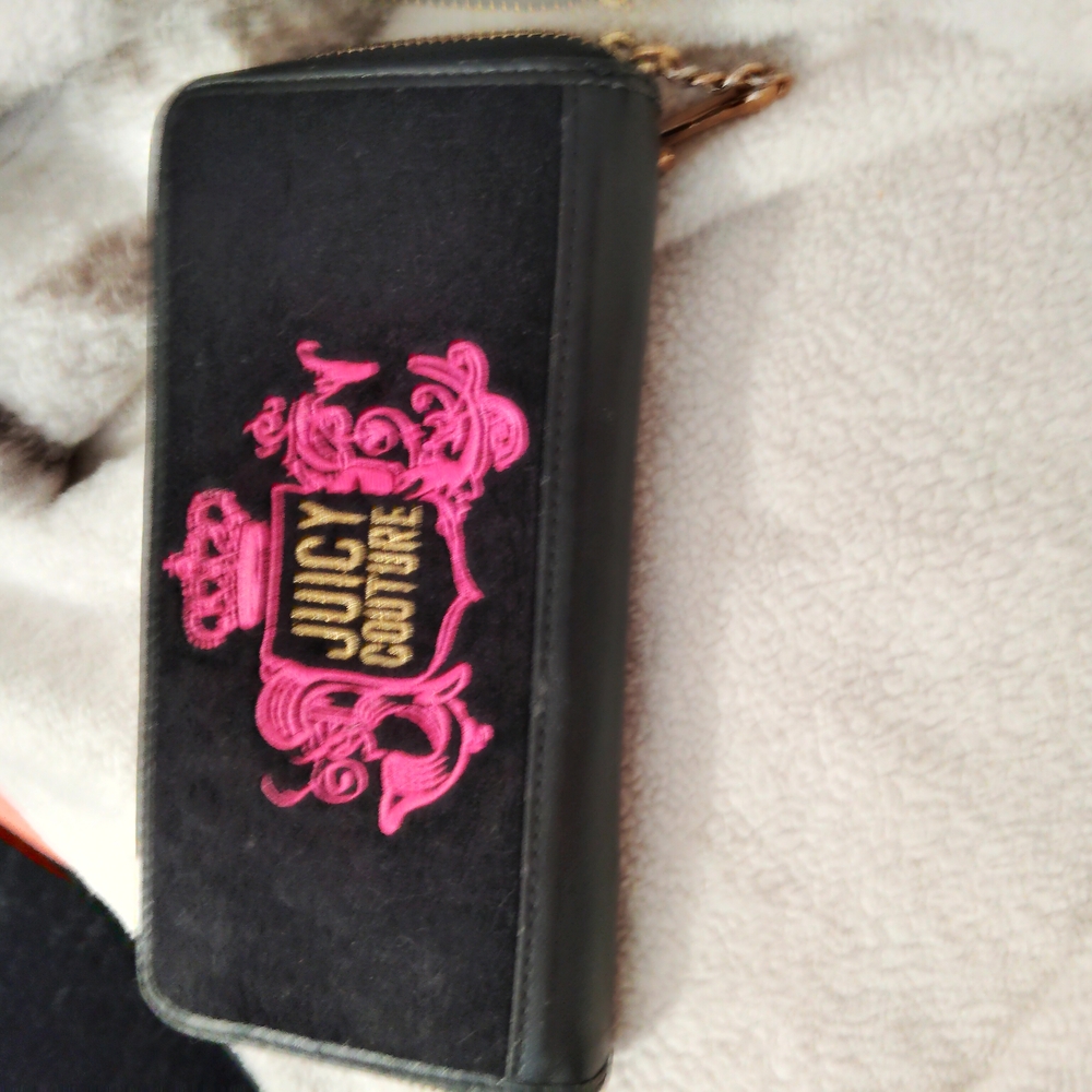 Juicy Couture Black and Pink Wallet